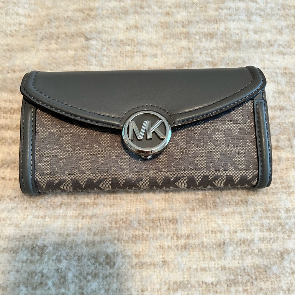 Michael Kors Charcoal and Black Logo Wallet